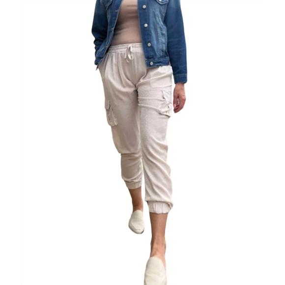 NEW GLAM milo jogger pant in cream - Picture 1 of 3